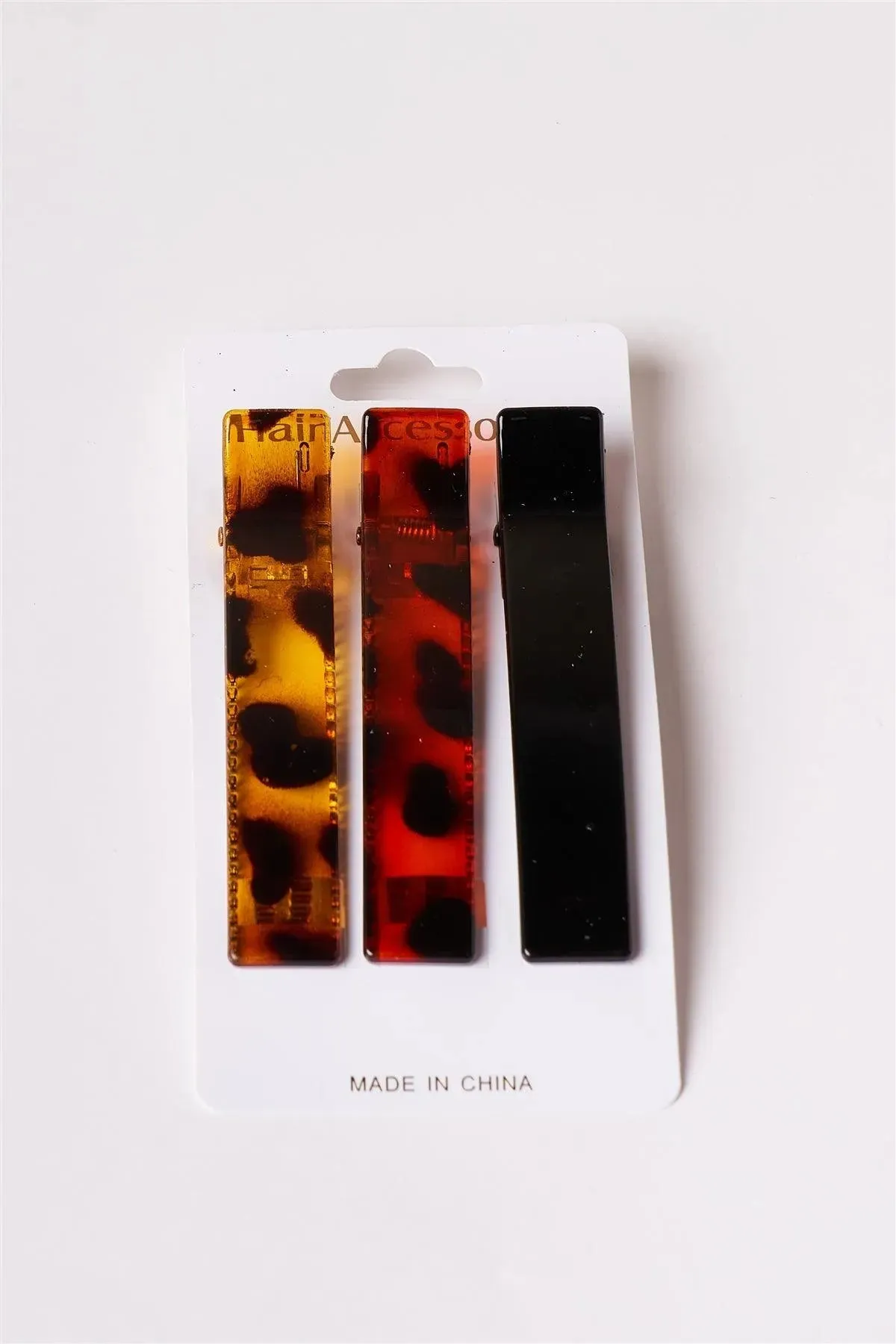 3pcs Amber Brown Black Hair Alligator Clips