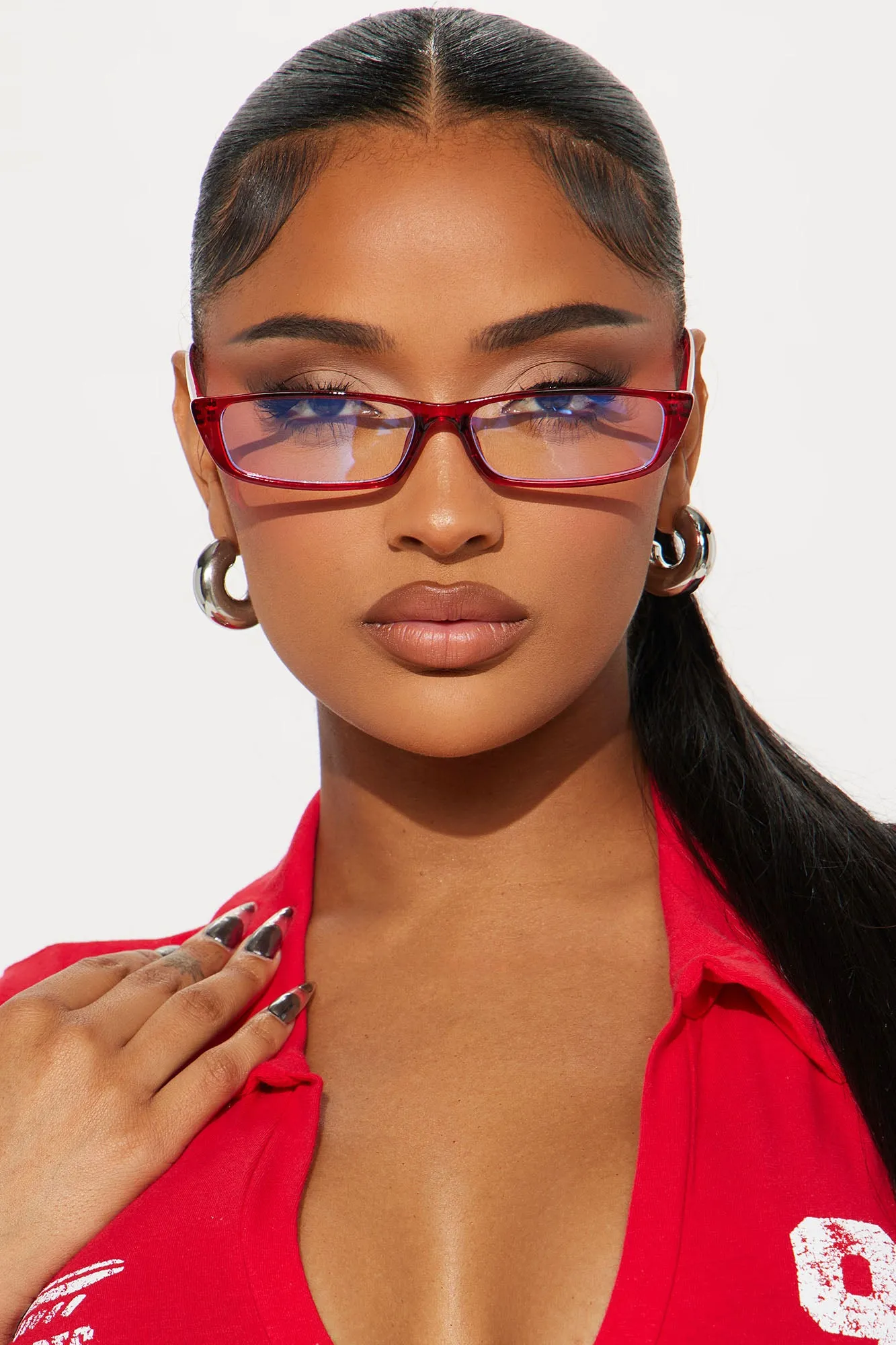 Beauty And Brains Blue Light Glasses - Red