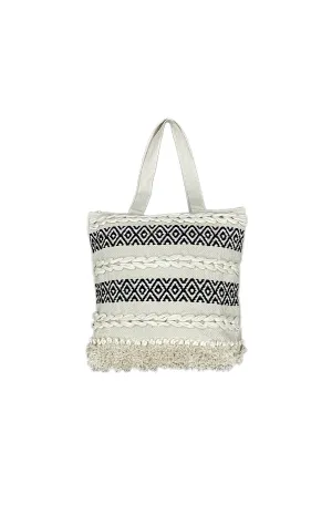 Boho Nomad Cotton Handmade Tufted Beach Tote Bag