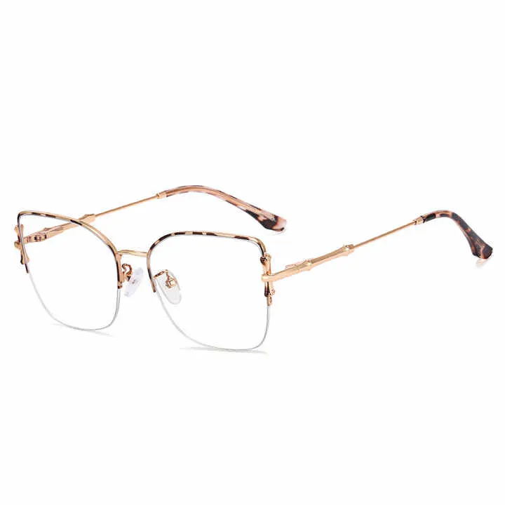Design Women's Metal Half Frame Net-إطار نظارات نسائي