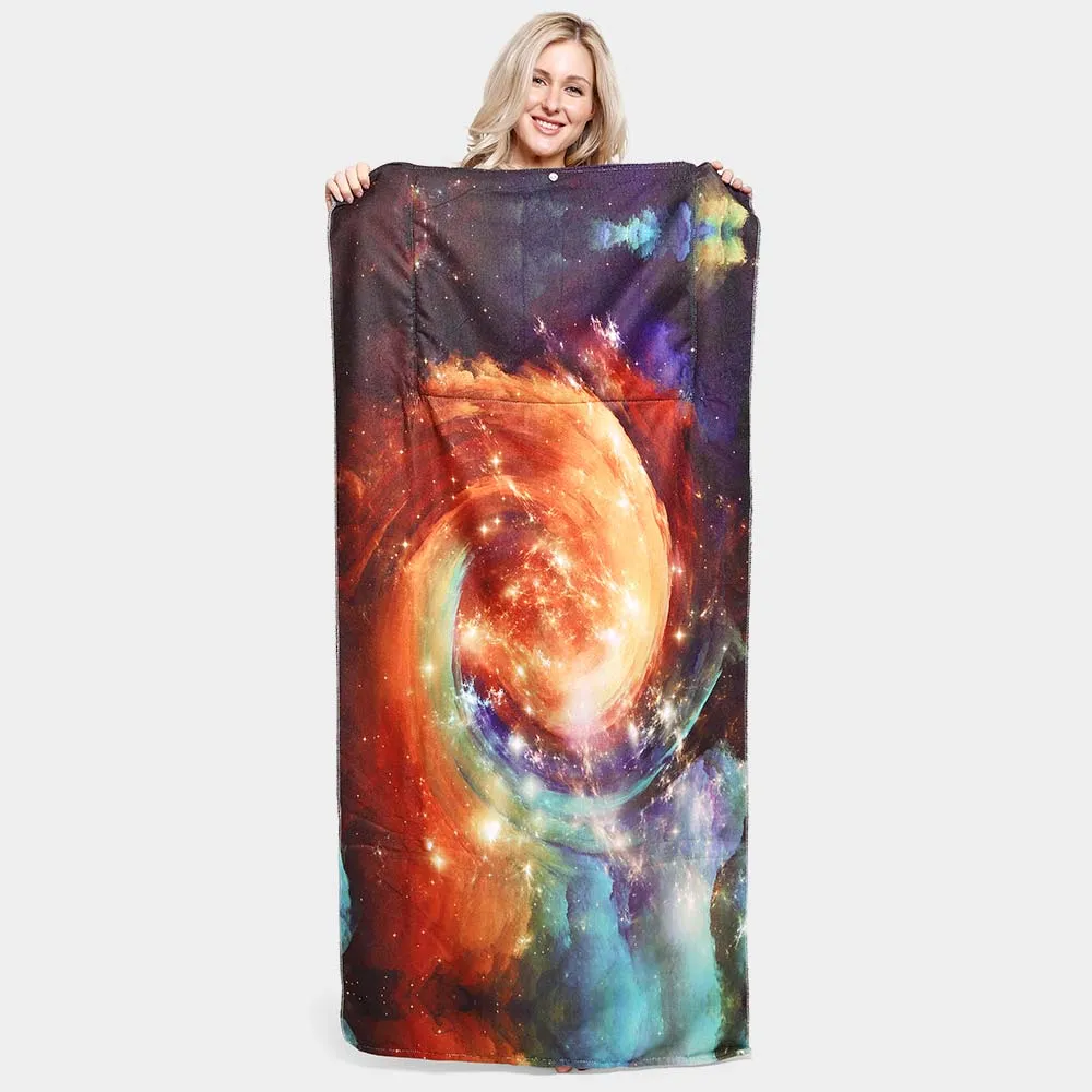 iLLASPARKZ Galaxy Print Beach Towel and Tote Bag