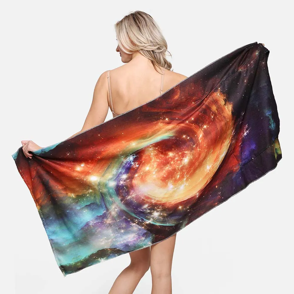 iLLASPARKZ Galaxy Print Beach Towel and Tote Bag