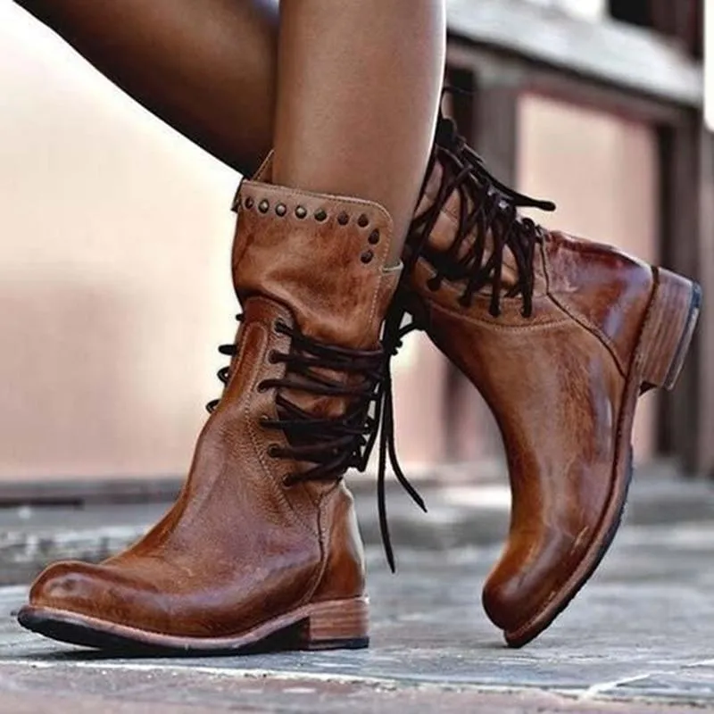 Maura | Stylish Lace-Up Ankle Boots