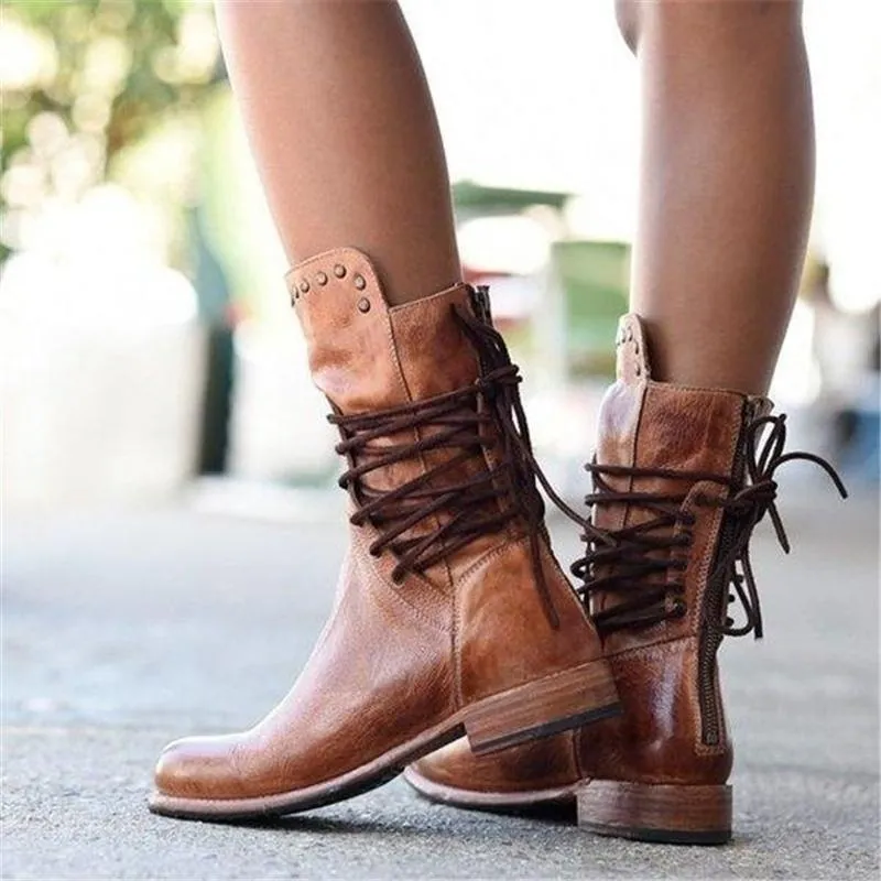 Maura | Stylish Lace-Up Ankle Boots