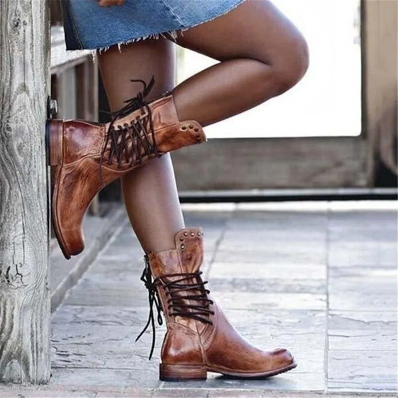 Maura | Stylish Lace-Up Ankle Boots