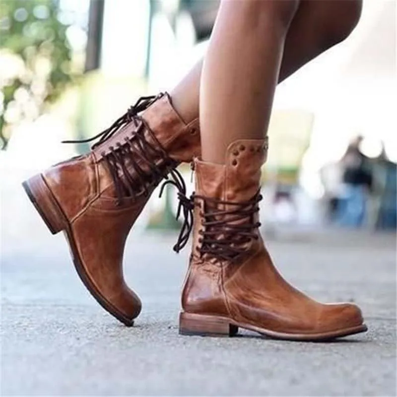 Maura | Stylish Lace-Up Ankle Boots