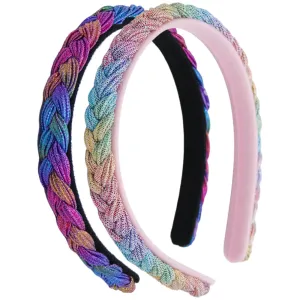 Metallic Mermaid Braided Hard Headbands - 2 Pack