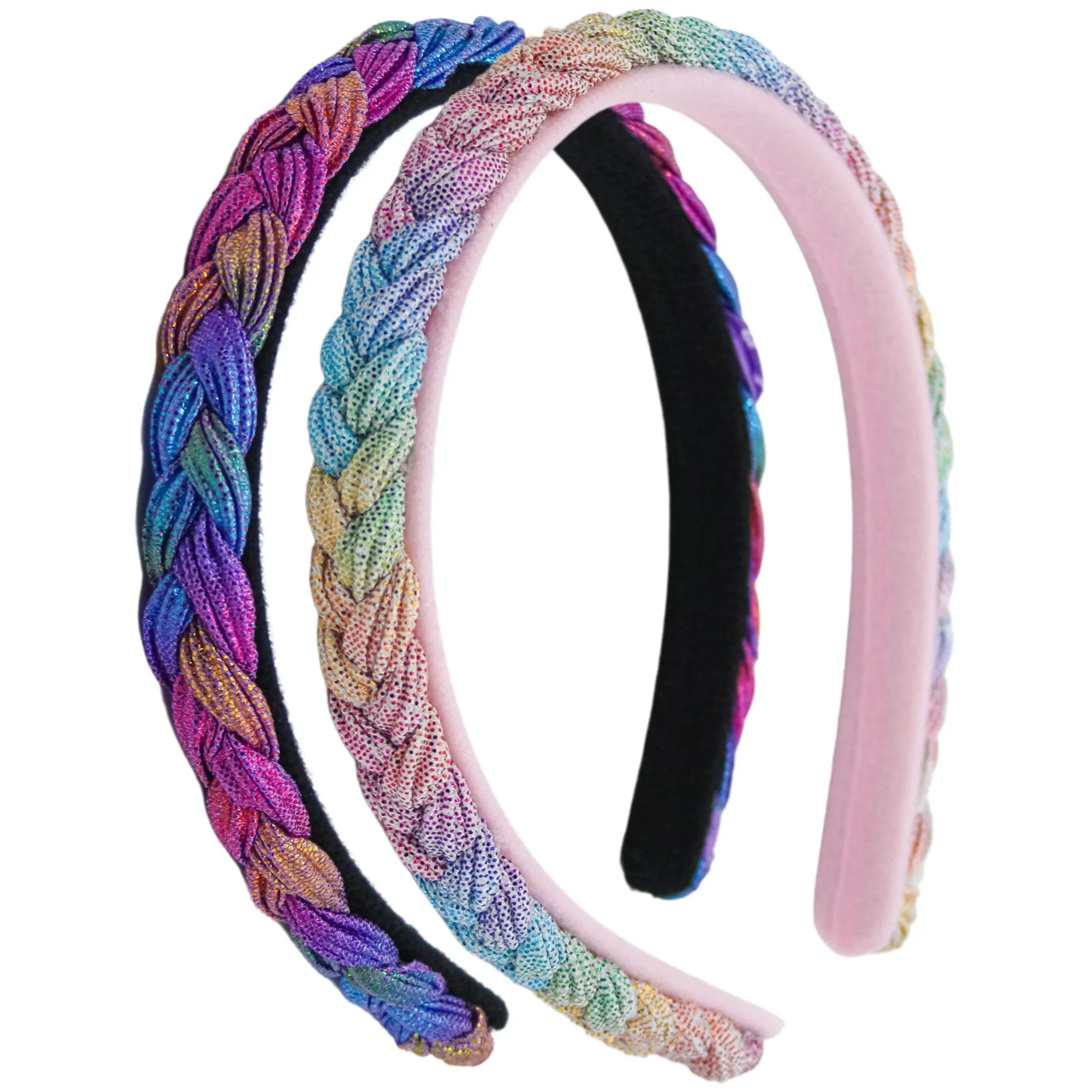 Metallic Mermaid Braided Hard Headbands - 2 Pack