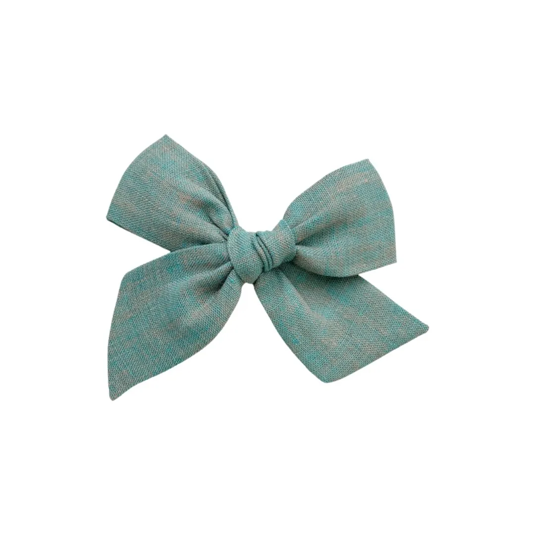 Pinwheel Bow | Copper Green - Alligator Clip