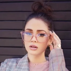 Quay Hardwire Glasses Pink/Clear Blue Light