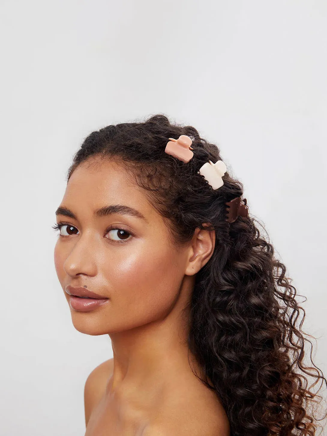 Recycled Mini Cloud Claw Clips - Rosewood