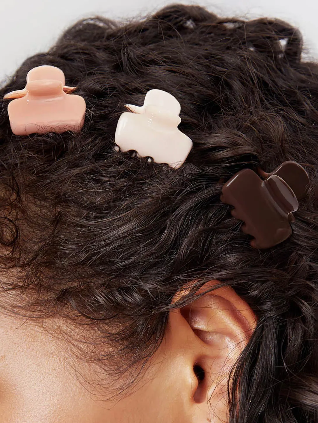 Recycled Mini Cloud Claw Clips - Rosewood