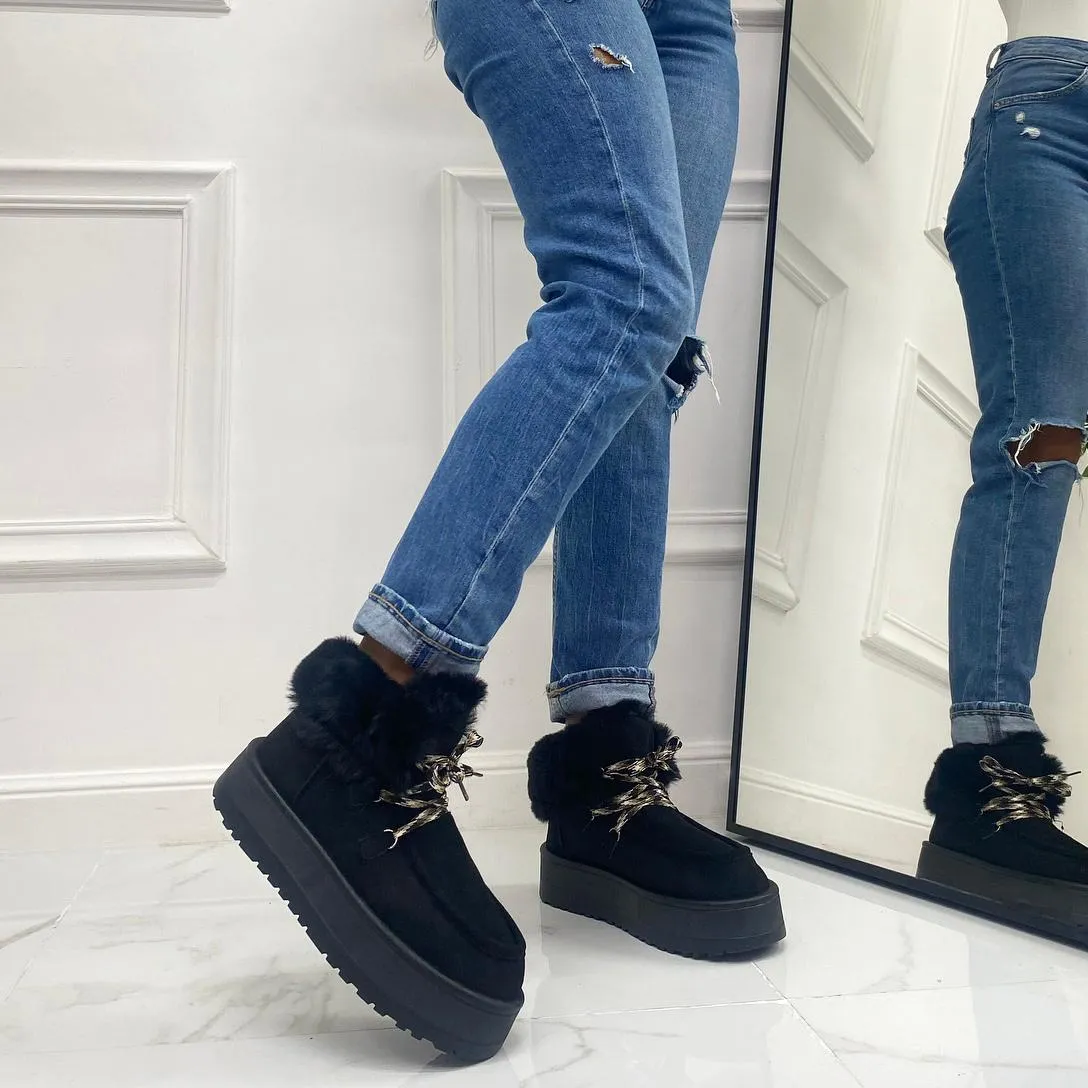 Sidney - Stivaletto Eskimo Boots Gomma Alta Nero