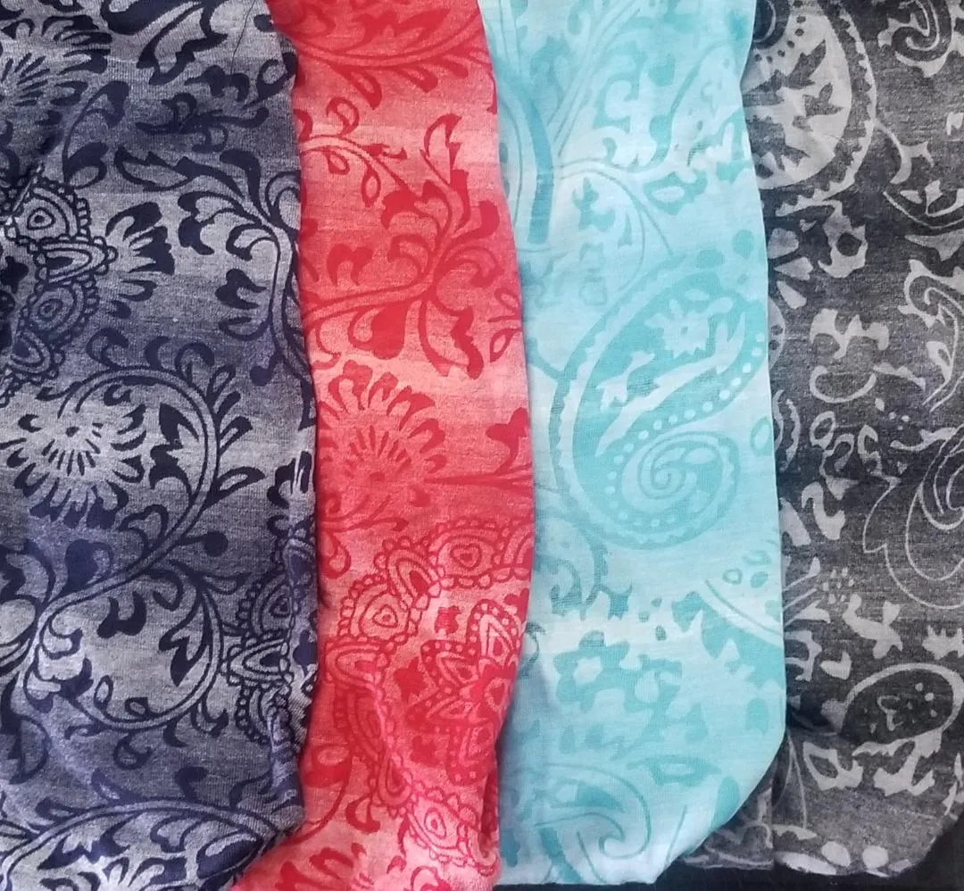 Soft Headband Paisley Burnout Design (Pack of 5)