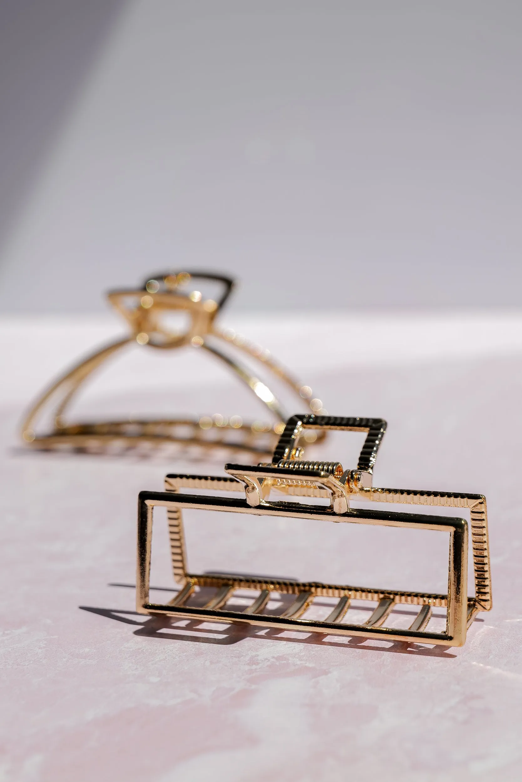 Square Gold Claw Clip